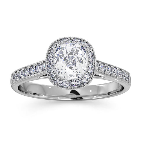 Danielle GIA Diamond Engagement Side Stone Ring Platinum 1.25CT G/VS2